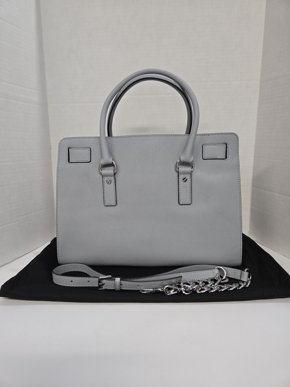 Michael Kors Hamilton Dusty Blue Lg EW Satchel Leather NWT 14.25"x12"x6.75" - Picture 2 of 14